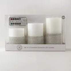 Dunelm Set Of 3 Diamante LED Candles -Ornaments Sales Store 1000158267 alt02