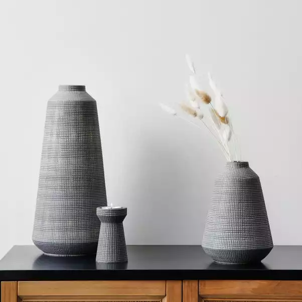 Dunelm Small Matte Grey Ceramic Vase 2 Dunelm Small Matte Grey Ceramic Vase - Image 2