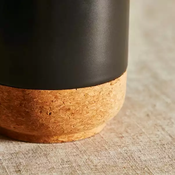 Dunelm Cork Ceramic Vase 20cm Black 2 Dunelm Cork Ceramic Vase 20cm Black - Image 2