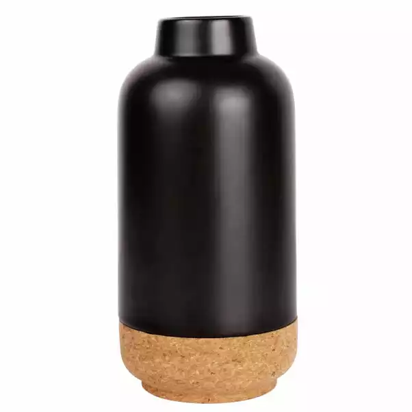 Dunelm Cork Ceramic Vase 20cm Black 3 Dunelm Cork Ceramic Vase 20cm Black - Image 3
