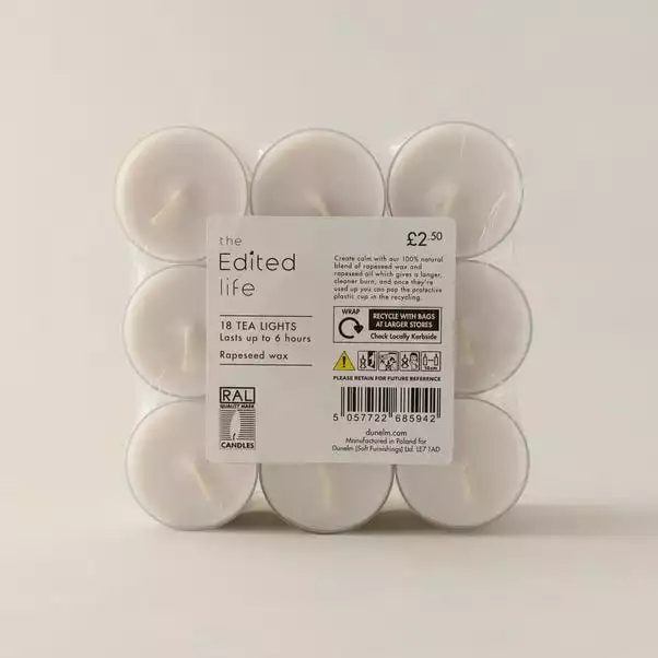 The Edited Life Pack Of 18 Unscented Tealights 2 The Edited Life Pack Of 18 Unscented Tealights - Image 2