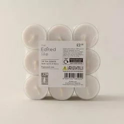 Dunelm Pack Of 18 Tealights X 12 -Ornaments Sales Store 1000185772 alt02