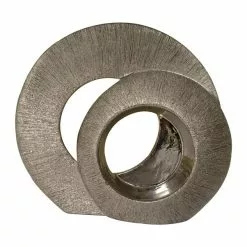 Dunelm Silver Ceramic Textured Circles Sculptur