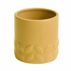 Dunelm Small Ochre Leaf Plant Pot