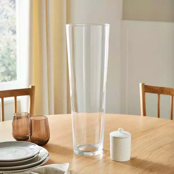 Dunelm Tall Clear Glass Lily Vase 2 Dunelm Tall Clear Glass Lily Vase - Image 2