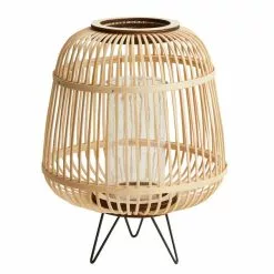 Dunelm Large Bamboo Lantern With Hairpin Legs