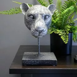 Dunelm Silver Leopard Head Figurine