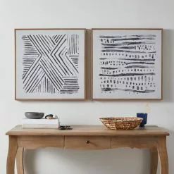 Dunelm Faux Linen Tribal Print Set