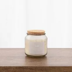 Dunelm Linen Jar Candle With Cork Lid