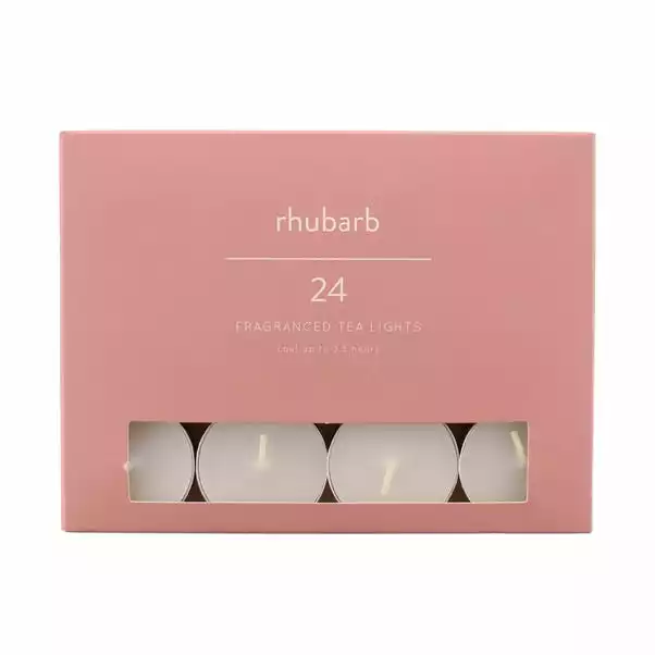 Dunelm Pack Of 24 Rhubarb Tealights 1 Dunelm Pack Of 24 Rhubarb Tealights