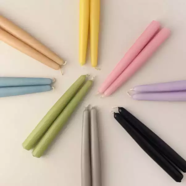 Dunelm Pack Of 2 Yellow Taper Candles 2 Dunelm Pack Of 2 Yellow Taper Candles - Image 2