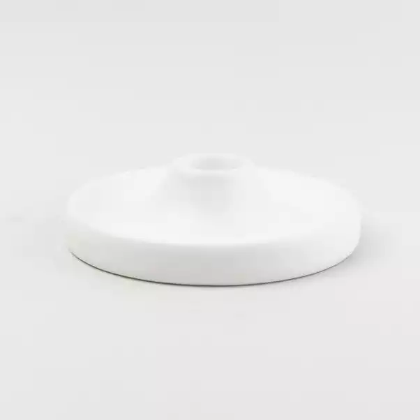 Dunelm 3cm Satin White Ceramic Candle Holder 1 Dunelm 3cm Satin White Ceramic Candle Holder