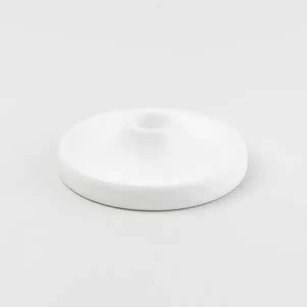 Dunelm 3cm Satin White Ceramic Candle Holder 2 Dunelm 3cm Satin White Ceramic Candle Holder - Image 2