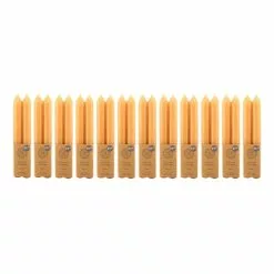 Dunelm Pack Of 2 Dinner Candles Old Gold 12 Pack