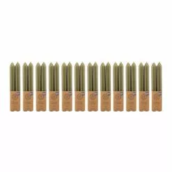 Dunelm Pack Of 2 Dinner Candles Olive Set Of 12