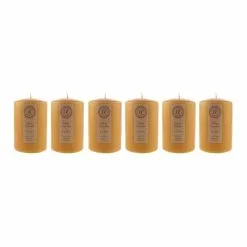 Dunelm Pack Of 6 Old Gold Pillar Candles