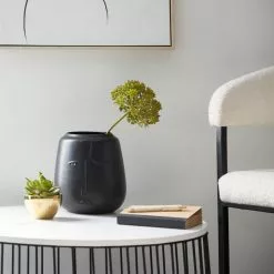 Dunelm Curves Face Vase Black 19cm