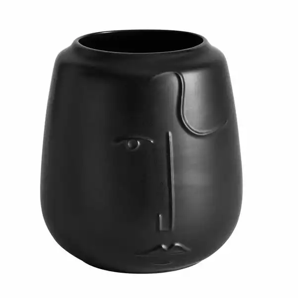 Dunelm Curves Face Vase Black 19cm 2 Dunelm Curves Face Vase Black 19cm - Image 2