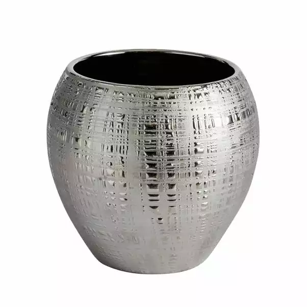 Dunelm Silver Romano Plant Pot 15cm 2 Dunelm Silver Romano Plant Pot 15cm - Image 2