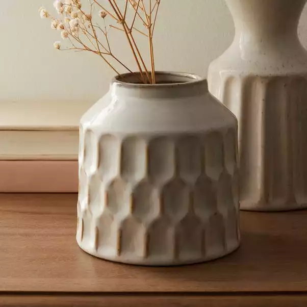 Dunelm Concave Vase Cream 12cm 1 Dunelm Concave Vase Cream 12cm