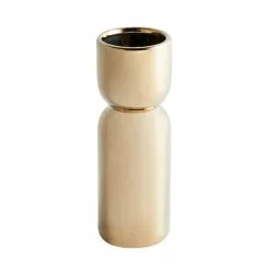 Dunelm Ceramic Curves Vase Gold 23cm -Ornaments Sales Store 30751220 alt02