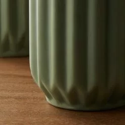 Dunelm Fluted Vase 14cm Sage -Ornaments Sales Store 30753310 alt02
