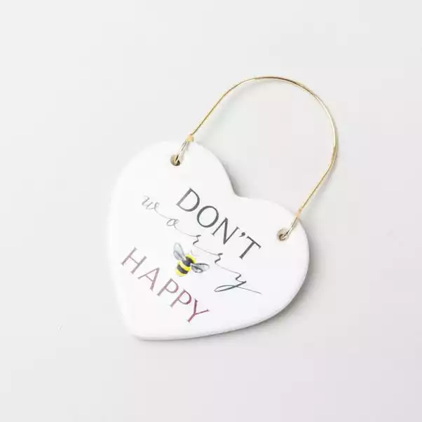 Dunelm Dont Worry Bee Happy Ceramic Plaque 2 Dunelm Dont Worry Bee Happy Ceramic Plaque - Image 2