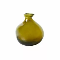 The Edited Life Recycled Glass Vase 18cm Olive -Ornaments Sales Store 30765430 alt03
