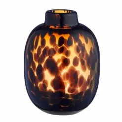Dunelm Luxe Travel Tortoiseshell Glass Vase 17cm -Ornaments Sales Store 30766151 alt02