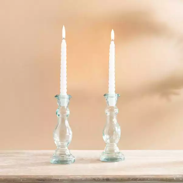 Dunelm Pack Of 2 Twisted Taper Candles 20cm 1 Dunelm Pack Of 2 Twisted Taper Candles 20cm