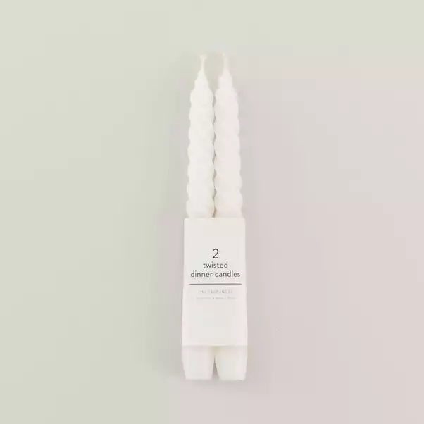 Dunelm Pack Of 2 Twisted Taper Candles 20cm 2 Dunelm Pack Of 2 Twisted Taper Candles 20cm - Image 2