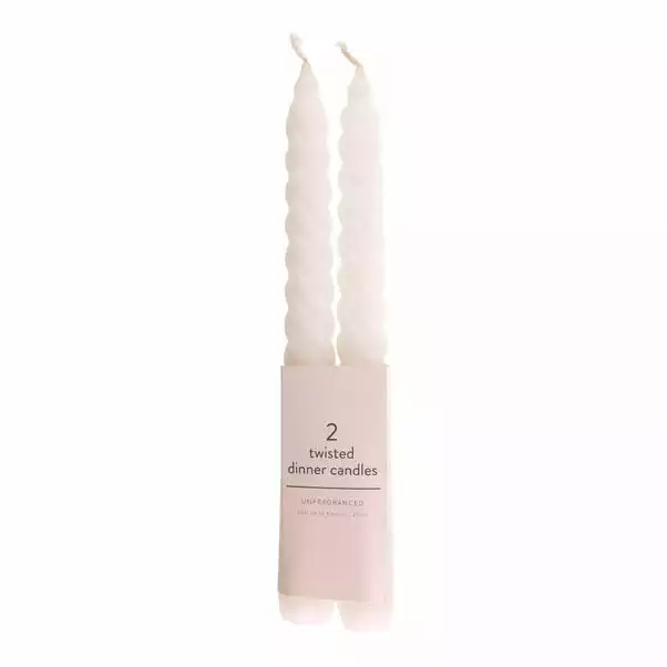 Dunelm Pack Of 2 Twisted Taper Candles 20cm 4 Dunelm Pack Of 2 Twisted Taper Candles 20cm - Image 4