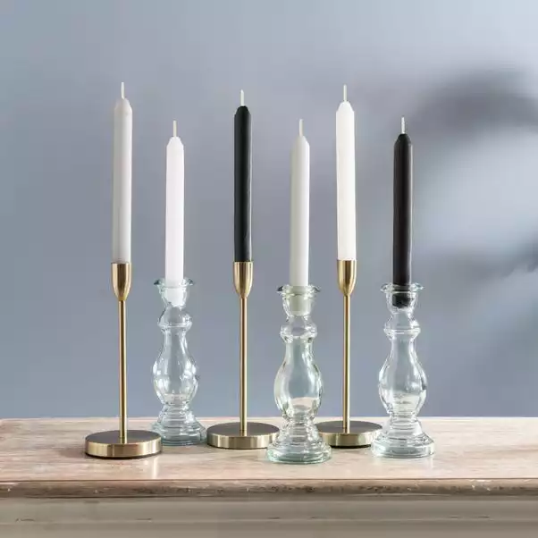 Dunelm Pack Of 6 Dinner Candles Monochrome 1 Dunelm Pack Of 6 Dinner Candles Monochrome