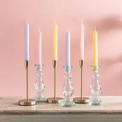 Dunelm Pack Of 6 Dinner Candles Pastels