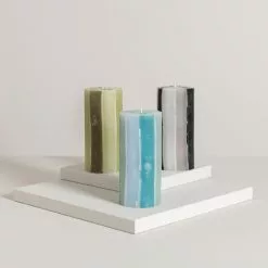 Dunelm Decorative Pillar Candle Blue -Ornaments Sales Store 30791656 alt02