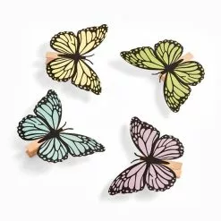 Dunelm Pack Of 4 Butterfly Clips -Ornaments Sales Store 30792612 alt02