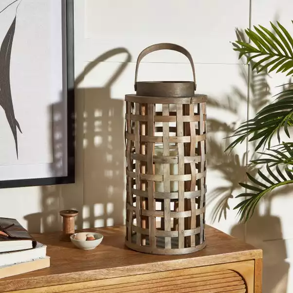 Dunelm Artisan Woven Lantern 40cm 1 Dunelm Artisan Woven Lantern 40cm