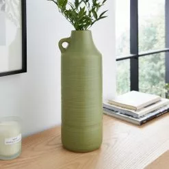 Dunelm Ceramic Vase 38cm Olive