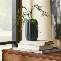 Dunelm Fluted Vase 14cm Pacific