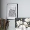 Cedar & Sage Vintage Cathedral Illustration Framed Art