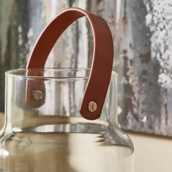 Dunelm Faux Leather Handled Lantern 16.5cm 2 Dunelm Faux Leather Handled Lantern 16.5cm - Image 2