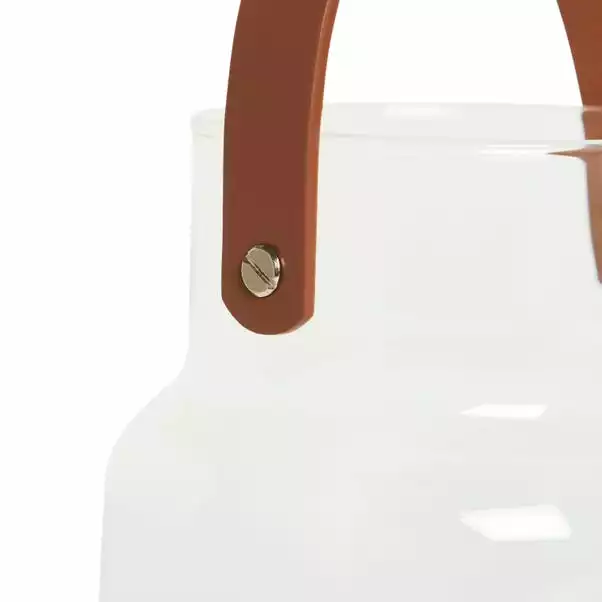 Dunelm Faux Leather Handled Lantern 16.5cm 4 Dunelm Faux Leather Handled Lantern 16.5cm - Image 4