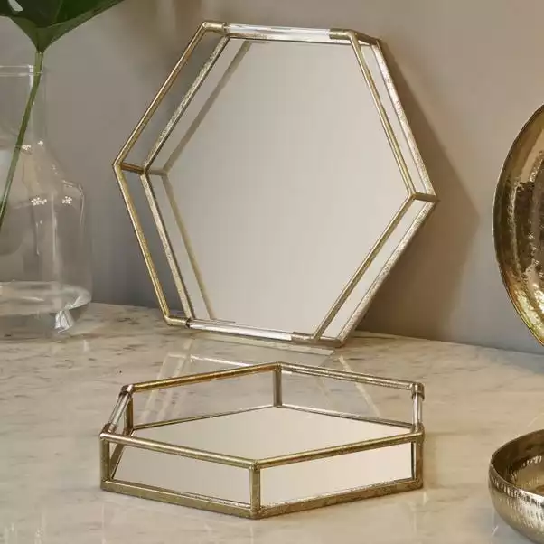 Pacific Lifestyle Set Of 2 Metal & Mirrored Gold Trays 1 Pacific Lifestyle Set Of 2 Metal & Mirrored Gold Trays
