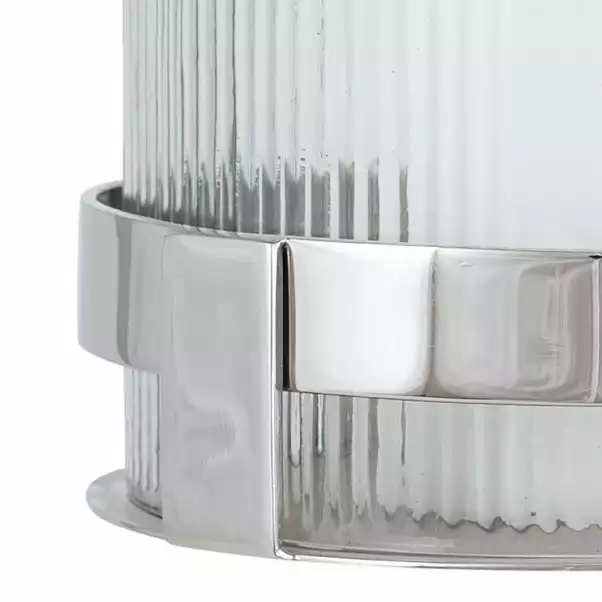 Pacific Lifestyle Metal And Clear Textured Small Hurricane Vase 4 Pacific Lifestyle Metal And Clear Textured Small Hurricane Vase - Image 4