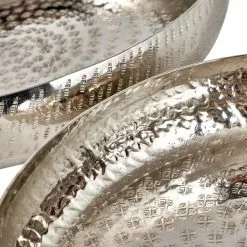 Pacific Lifestyle Set Of 2 Silver Hammered Metal Bowls 8 Pacific Lifestyle Set Of 2 Silver Hammered Metal Bowls -Ornaments Sales Store 30803445 alt03