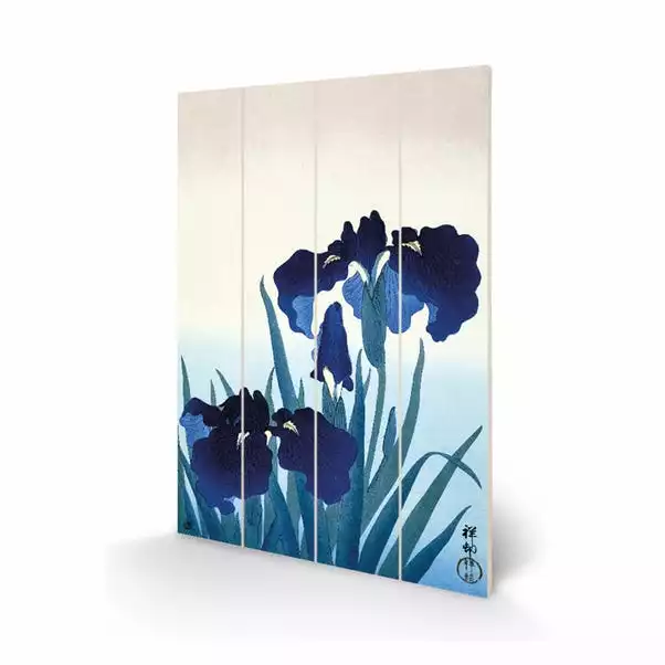 The Art Group Iris Flowers Wooden Wall Art 2 The Art Group Iris Flowers Wooden Wall Art - Image 2