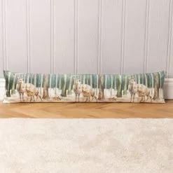 Evans Lichfield Stag Scene Teal Draught Excluder