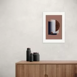 East End Prints Water Colour Shapes Red Print