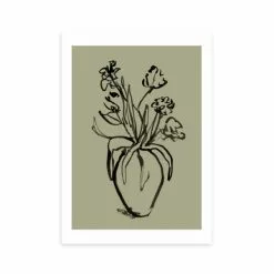 East End Prints Mono Botanical 9 Print