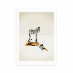 East End Prints Zebra Walking Shaddows Print
